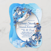 Illustriertes Moon-Blume-Brautparty Einladung (Vorne/Hinten)