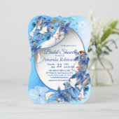 Illustriertes Moon-Blume-Brautparty Einladung (Stehend Vorderseite)