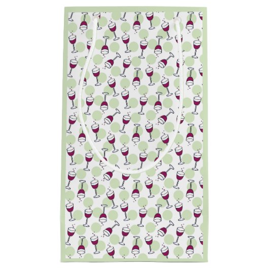 Illustriertes Muster aus Rotwein Kleine Geschenktüte (Vorderseite)