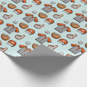 Illustriertes Muster der Baseballausrüstung Geschenkpapier (Ecke)