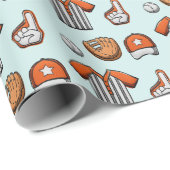 Illustriertes Muster der Baseballausrüstung Geschenkpapier (Rolleneckpunkt)