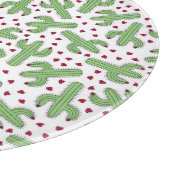 Illustriertes Muster für Kakteen und rosa Blume Schneidebrett (Ecke)