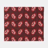 Illustriertes Muster von Vampir-Mündern Halloween Fleecedecke (Vorderseite (Horizontal))