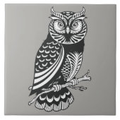 Illustriertes Owl Design Fliese (Vorderseite)