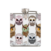 Illustriertes Owls-Muster Flachmann (Rückseite)