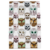 Illustriertes Owls-Muster Mittlere Geschenktüte (Vorderseite)