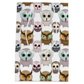 Illustriertes Owls-Muster Mittlere Geschenktüte (Rückseite)