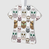 Illustriertes Owls-Muster Ornament (Vorderseite)