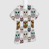 Illustriertes Owls-Muster Ornament (Vorderseite)