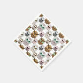 Illustriertes Owls-Muster Serviette (Ecke)