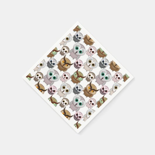 Illustriertes Owls-Muster Serviette (Ecke)