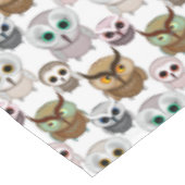 Illustriertes Owls-Muster Tischdecke (Schrägansicht)
