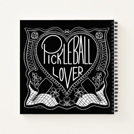 Illustriertes Pickleball Lover Notebook Notizblock (Rückseite)