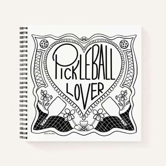 Illustriertes Pickleball Lover Notebook Notizblock (Vorderseite)