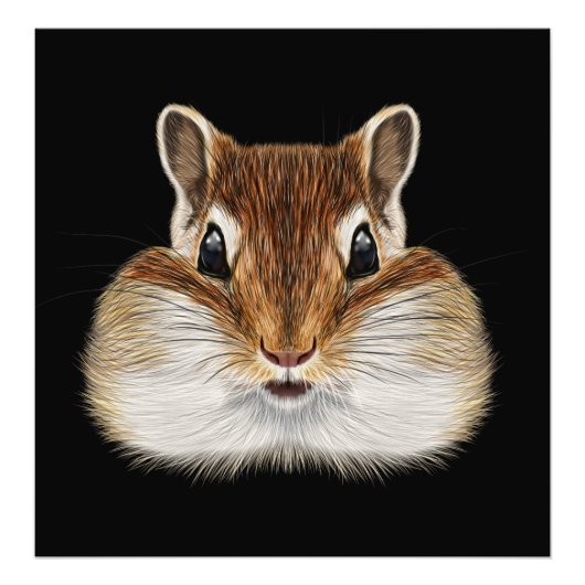 Illustriertes Portrait von Chipmunk. Fotodruck (Vorne)