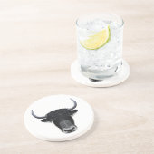 Illustriertes Porträt der inländischen Yak Sandstein Untersetzer (Seite)