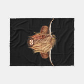 Illustriertes Porträt des Hochlandviehs Fleecedecke (Vorderseite (Horizontal))