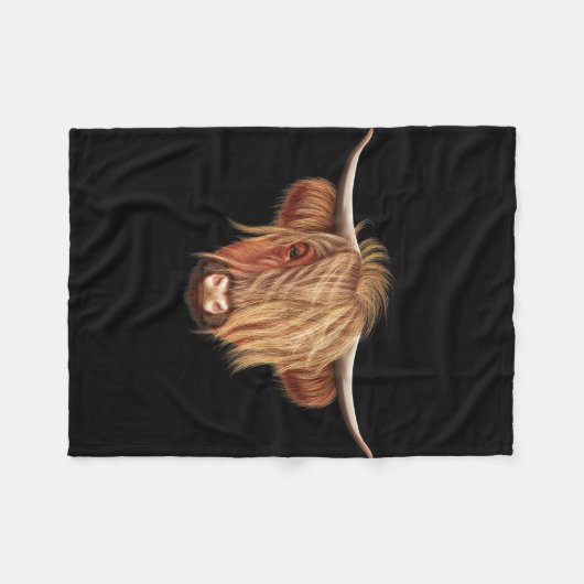 Illustriertes Porträt des Hochlandviehs Fleecedecke (Vorderseite (Horizontal))