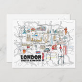 Illustriertes Reisen nach London Postkarte (Vorne/Hinten)