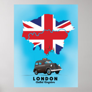 Illustriertes Reiseplakat London Poster
