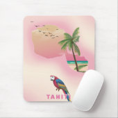 Illustriertes Reiseplakat von Tahiti Mousepad (Mit Mouse)
