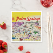 Illustriertes Retro Palm Springs  Serviette (Beispiel)