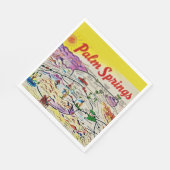 Illustriertes Retro Palm Springs  Serviette (Ecke)