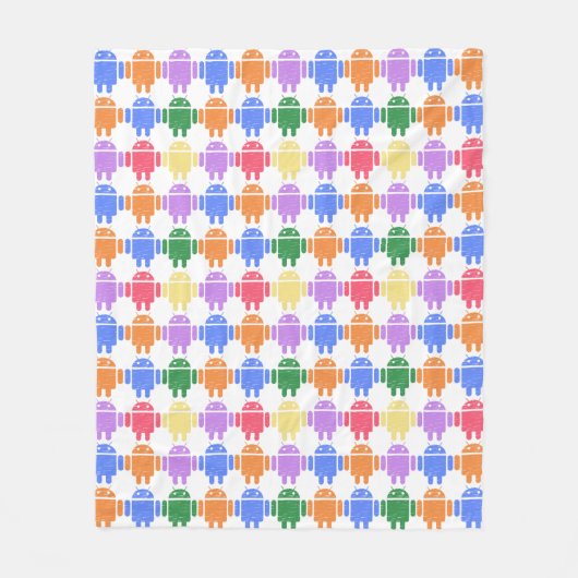 Illustriertes Robot-Muster Fleecedecke (Vorderseite)