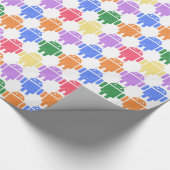 Illustriertes Robot-Muster Geschenkpapier (Ecke)