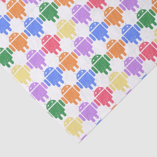 Illustriertes Robot-Muster Seidenpapier (Ausschnitt)