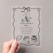 Illustriertes Schwarz/Weiß Grad Acryleinladungen (Insitu (Handheld))