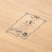 Illustriertes Schwarz/Weiß Grad Acryleinladungen (Ablage )