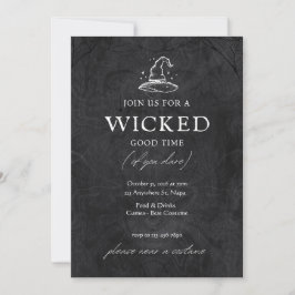 Illustriertes Schwarz-Weiß-Kostüm-Party Invitati Einladung