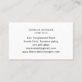 Illustriertes Schwarzes Kaninchen Visitenkarte (Rückseite)