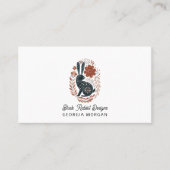 Illustriertes Schwarzes Kaninchen Visitenkarte (Vorderseite)