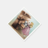 Illustriertes Set von Servietten - Piano Girl (Ecke)