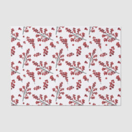 Illustriertes Tissue Paper von Red Holly Berries Seidenpapier