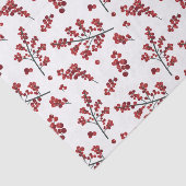 Illustriertes Tissue Paper von Red Holly Berries Seidenpapier (Ausschnitt)
