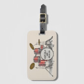 Illustriertes TrommelSet Gepäckanhänger (Vorderseite Vertikal)