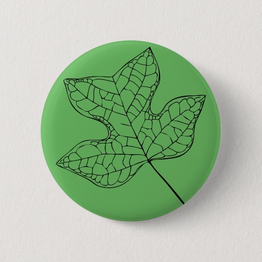 Illustriertes Tulip Tree Leaf Button (Vorderseite)