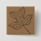 Illustriertes Tulip Tree Leaf Button (Vorderseite)