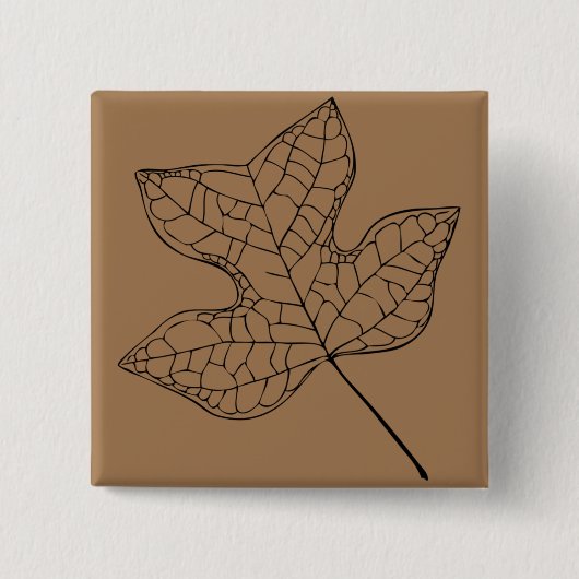 Illustriertes Tulip Tree Leaf Button (Vorderseite)