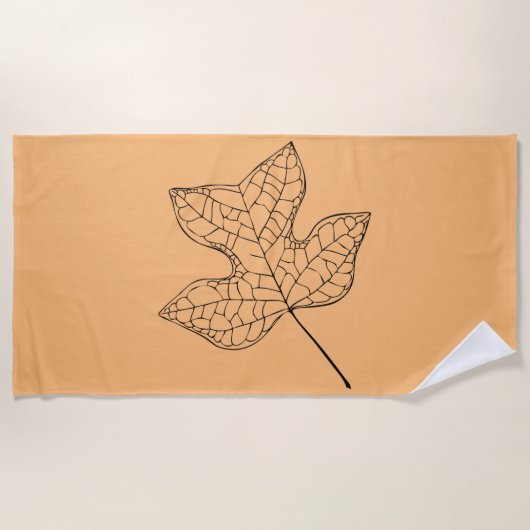 Illustriertes Tulip Tree Leaf Strandtuch (Vorderseite)