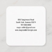 Illustriertes Wald Folk Schwarzes Kaninchen Quadratische Visitenkarte (Rückseite)