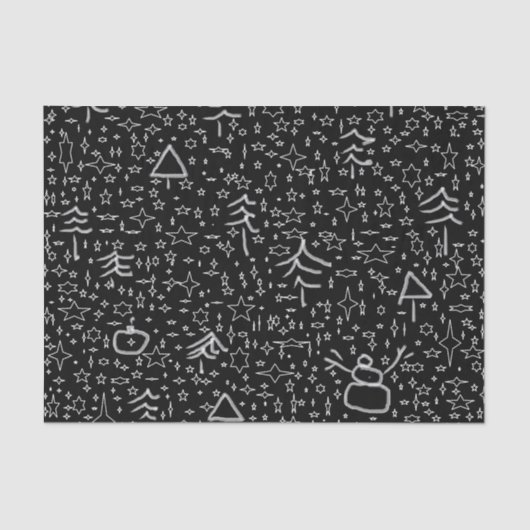 Illustriertes Weihnachtsmuster Seidenpapier (Vorderseite)