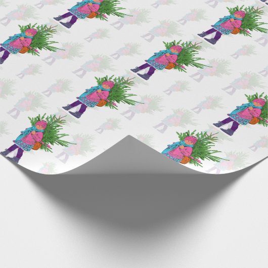 Illustriertes Weihnachtspapier Geschenkpapier (Ecke)