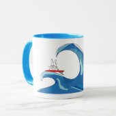Illysurfing, die Welle surfend Tasse (Vorderseite Links)