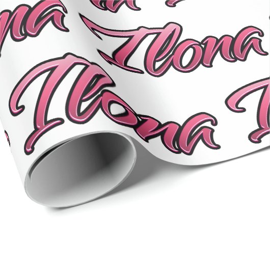 Ilona faded pink personalisiertes Geschenkpapier (Rolleneckpunkt)
