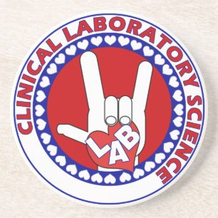 iLove LABRADOR Round LABORATORY WISSENSCHAFTLER Sandstein Untersetzer