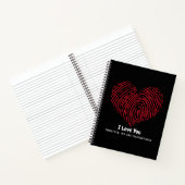 Ilove red fingerprint heart red Spiral Notebook Notizblock (Innenseite)